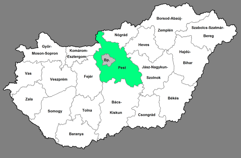Közép-Magyarország elhelyezkedése
